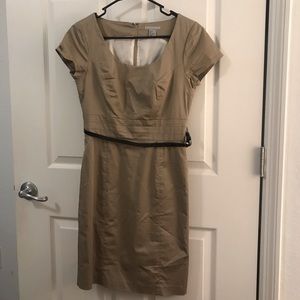 Tan Dress with Black Belt